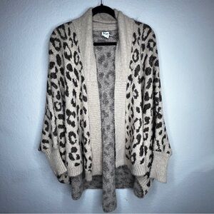 Anthropologie Akemi + Kin Louise Leopard Print Open-Front Cardigan OS